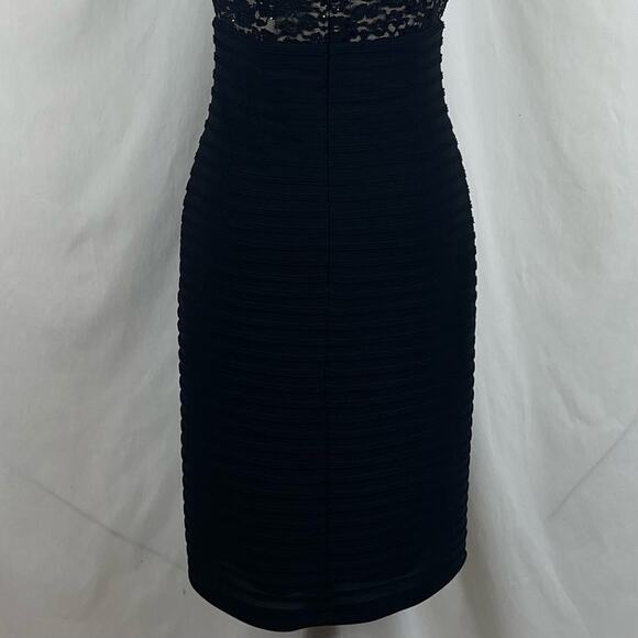R & M Richards Metallic Black Lace Party Event Occasion Dress NWOT Size 8 - Picture 7 of 14